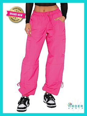 Womens Cargo Pants Baggy Parachute Y2K Streetwear